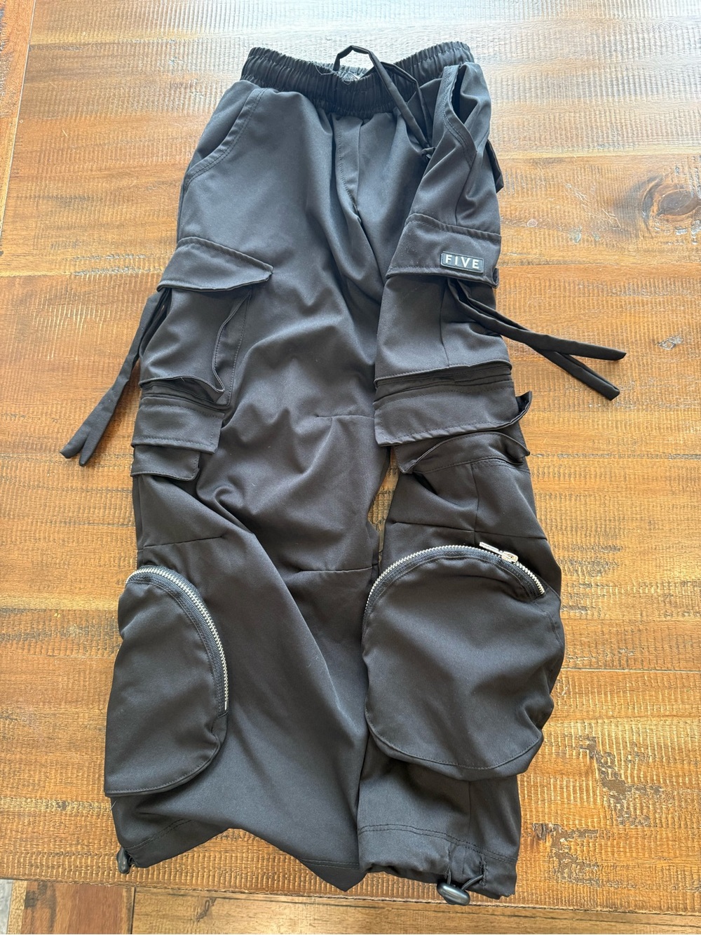 Kids Black five dancewear Pants with Zip Pockets